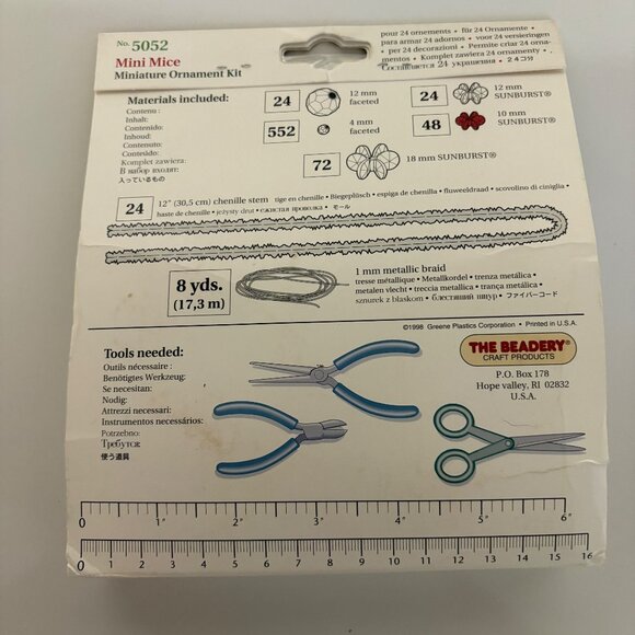 The Beadery Mini Mice Ornament Kit 5052 Makes 24 Ornaments Craft DIY - Picture 4 of 4